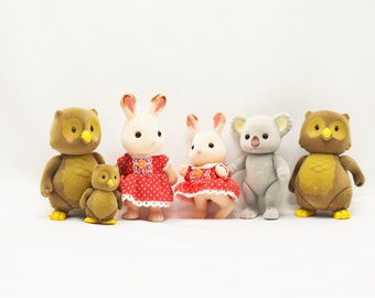 Calico Critters Outback Koala Family Set 4 Pcs Mother, Father, Sister & Baby  Poseable Toy Figurines preloved Condition See Description 