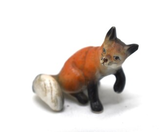 Vintage Fox Miniature Figure - Japanese Fine Bone China (c. 1960s