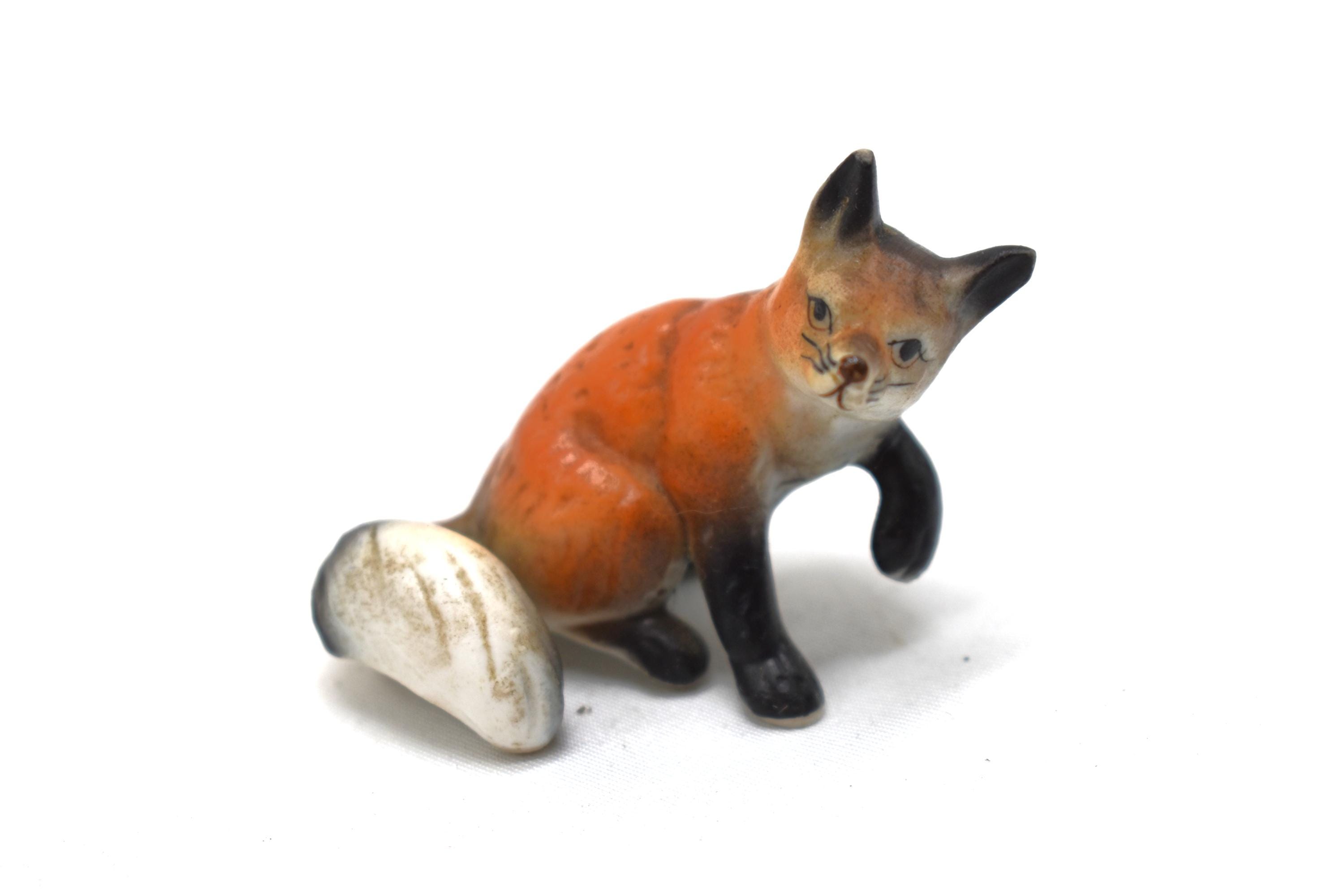 Vintage Fox Miniature Figure - Japanese Fine Bone China (c. 1960s
