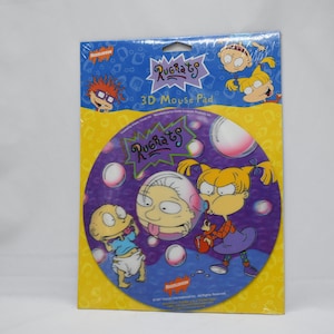 Vintage Rugrats Lenticular Mousepad (1997) - New in Package - Nickelodeon, Viacom - 90s Tommy Pickles Angelica 3D Mouse Pad -Animated Bubble