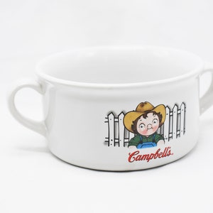 Vintage Campbell&#39;s Soup Mug - Double-Handle Soup Bowl - Housewarming, Christmas, Birthday Gift