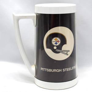 Vintage Steelers Insulated Thermo-Serv Stein Mug c. 1990s