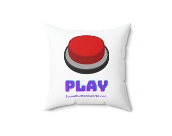 Courir! & Play - (SoundButtonsWorld.com) Oreiller carré en polyester filé