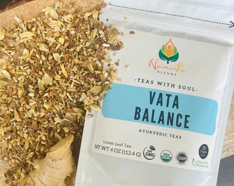 Vata Dosha Tea for Vata Dosha Organic Calming Vata Calm Tea Relaxing Tea Digest Detox Tea Stress Relief Relaxation Herbal Loose Leaf Tea