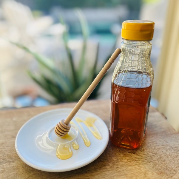 Wood honey spoon Honey dipper Mini honey dipper Wooden honey stirrer Handcrafted honey utensil Organic honey scoop  Eco-friendly honey tool