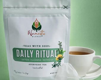 Daily Detox Herbal Tea Bags Daily Ritual Tea Self Care Tea Caffeine Free Tea Morning Tea Wellness Tea Tea Lover Gift Easy Tea Herbal Tea
