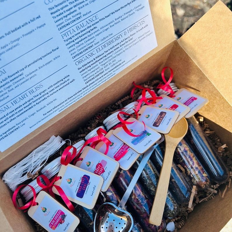 Valentine Sampler Gift Box Tea Gift Set Tea Box Sampler Tea Gift Gourmet Tea Gift Herbal Tea Gift Box Artisan Tea Gift Assortment Box
