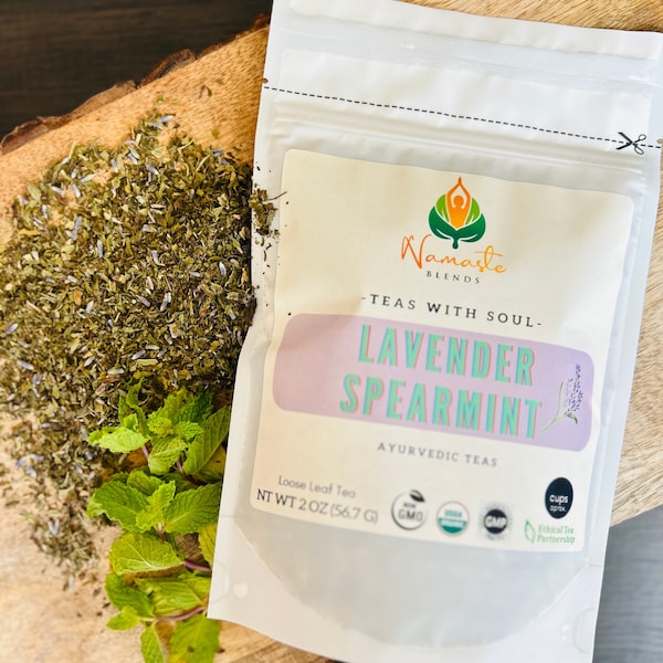 Organic Spearmint Tea Lavender Tea Spearmint Loose Leaf Tea Mint Lavender Tea Loose Leaf Herbal Tea Organic Herbal Blend Spearmint Mint Tea