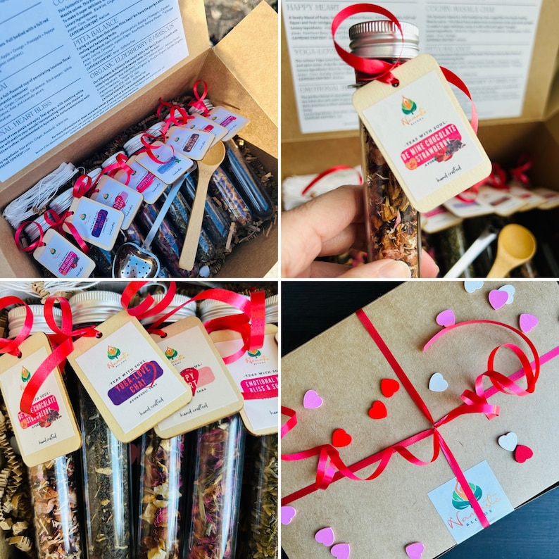 Valentine Sampler Gift Box Tea Gift Set Tea Box Sampler Tea Gift Gourmet Tea Gift Herbal Tea Gift Box Artisan Tea Gift Assortment Box