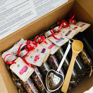 Valentine Sampler Gift Box Tea Gift Set Tea Box Sampler Tea Gift Gourmet Tea Gift Herbal Tea Gift Box Artisan Tea Gift Assortment Box Christmas gift Box