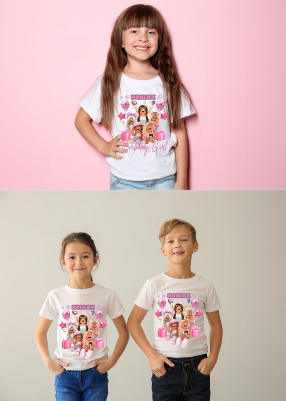 Editable T-shirts design Roblox GirlKids Birthday Printable -  Portugal