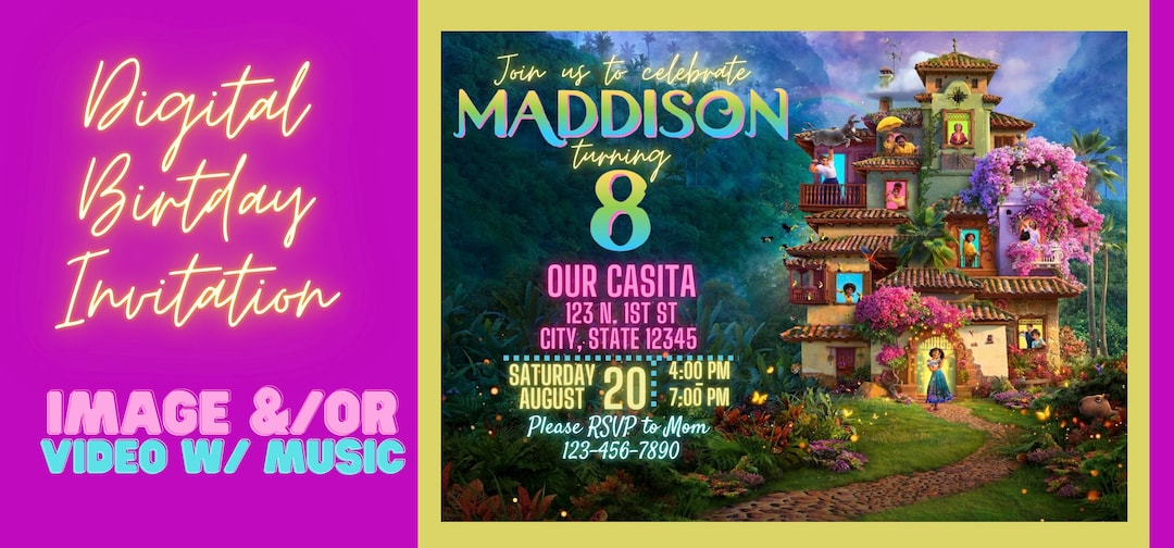 Encanto Birthday Party Invitation, Personalized, Encanto, Birthday Party, Party Invitation Etsy