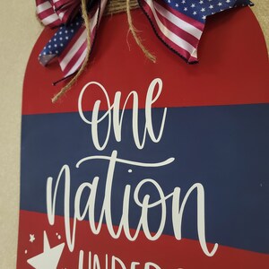 One nation under God mason jar sign, USA welcome sign, Patriotic wall hanging image 6