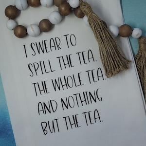 Torchon de cuisine « Renverser le thé » amusant - Décoration de ferme