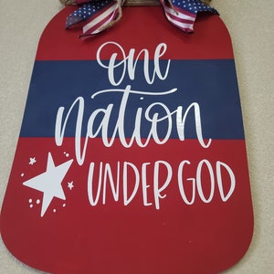 One nation under God mason jar sign, USA welcome sign, Patriotic wall hanging image 2