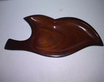 10" West Indies Mahagony Bird Trinket Dish