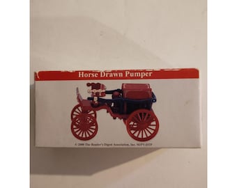 Fire Engine Truck Diecast 1908 Horse Drawn Pumper Red Toy Readers Digest 1/64