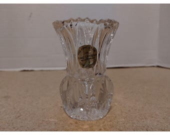 Miniature Princess House Lead Crystal Vase 3" Handcrafted In West Germany