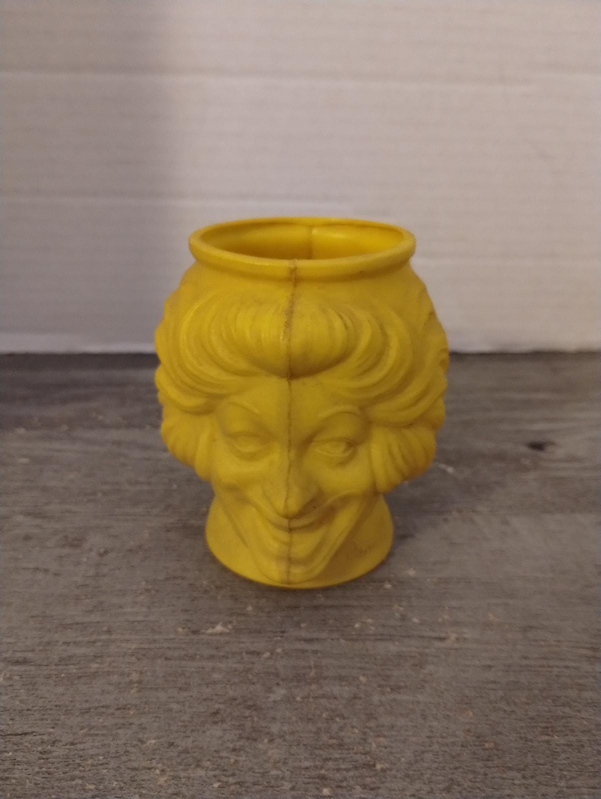 Vintage 1981 Yellow Ronald Mcdonald Head Face Plastic Cup Mug