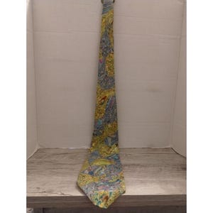 Vintage Pizaz-Z-Z Polyester Tie 56&quot; Colorful Swirl Design By Hesss Allentown