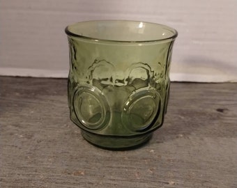 Anchor Hocking 70&#39;s Heritage Hill Avocado Green Glass Tumbler 3 1/8&quot;