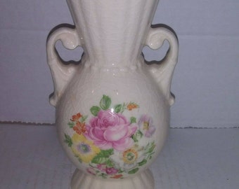 Royal Copley Floral Vase 6” Pink Roses