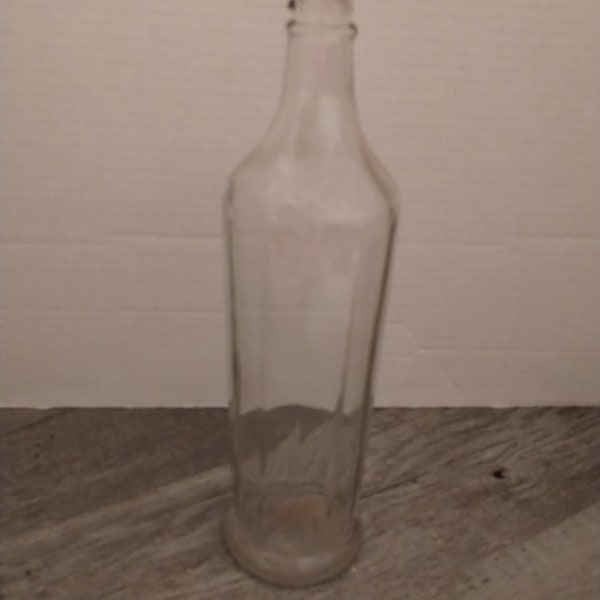 Vintage Asco Glass Bottle Soda Art Deco Parallel Lines 11 Inches