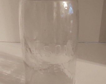 Clear Glass Mason's Patent Jar with Lid