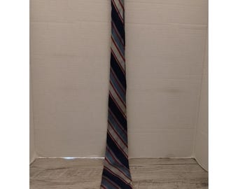 Blue & Red Striped Necktie  Acetate Material  50" Long  Classic Mens Accessory