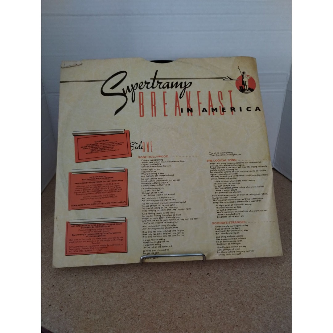 Breakfast Record Supertramp Breakfast in America Record LP SP3708 1979 Vinyl Inner ...