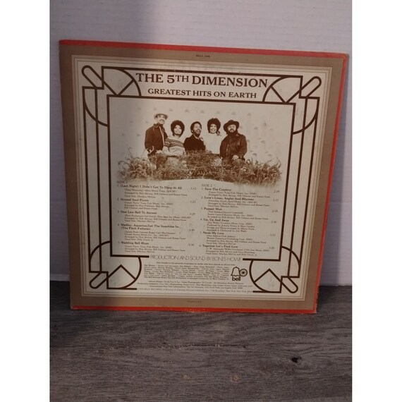 1972 5TH DIMENSION Greatest Hits on Earth LP Vinyl Bell 1106