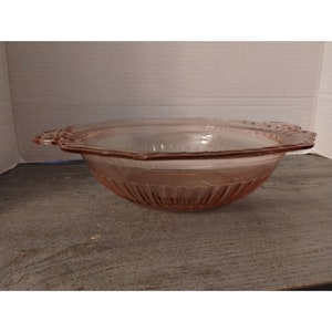 Pink Depression Hocking Glass Mayfair Open Rose Vegetable Bowl