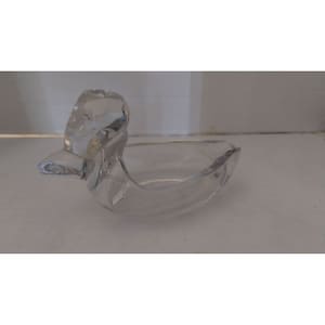 Duncan Miller Pall Mall Duck Clear Art Glass figural Cigarette Ashtray