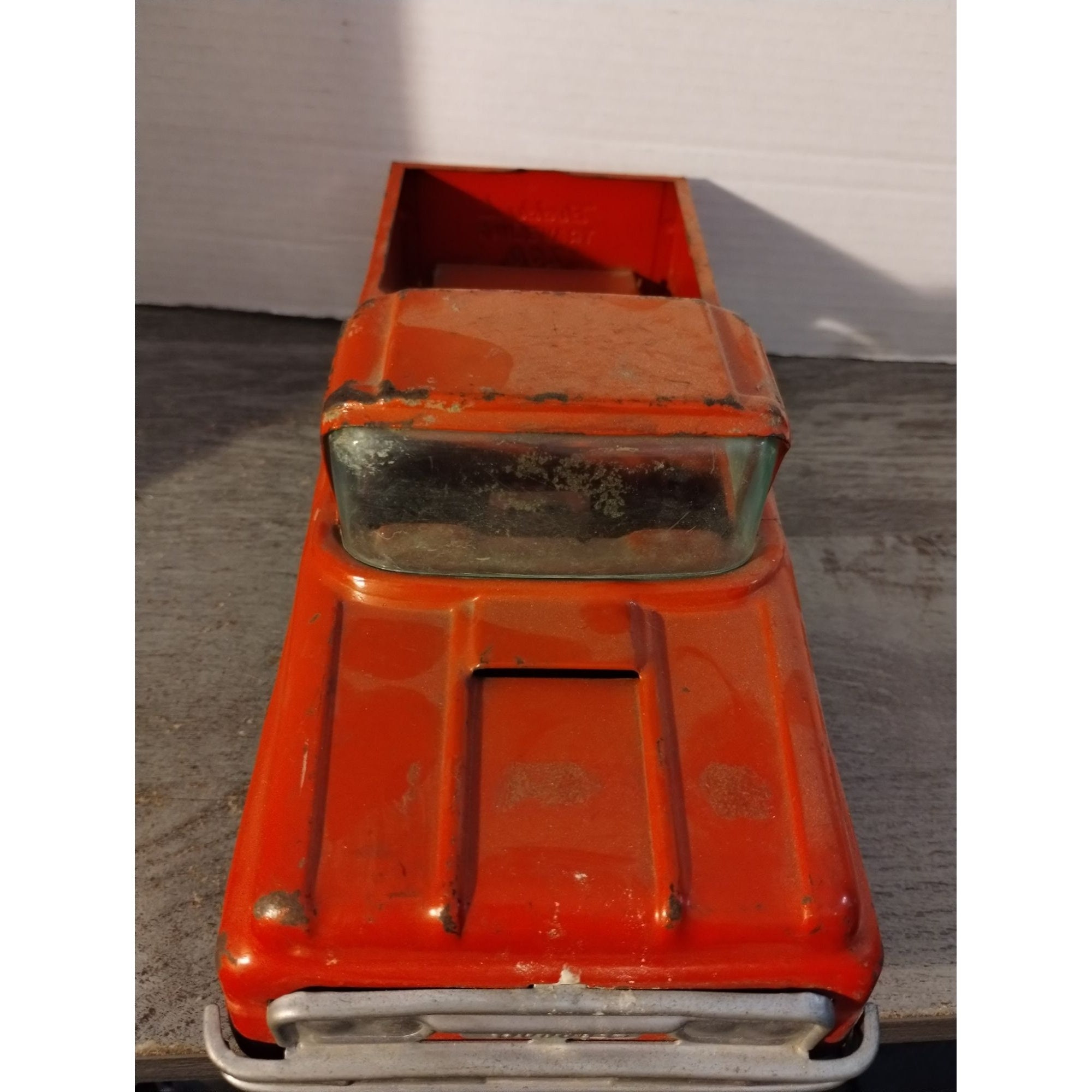 Buddy L Traveling Zoo Red Pick up Truck Pressed Steel 1960's