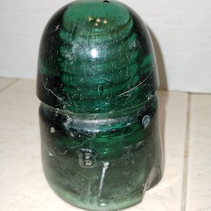 B 6 Antique Aqua Blue Glass Insulator