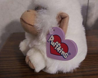 Swibco PUFFKINS Plush TRIXY White Monkey Chimp #6621 DOB 6-20-97 Bean Bag