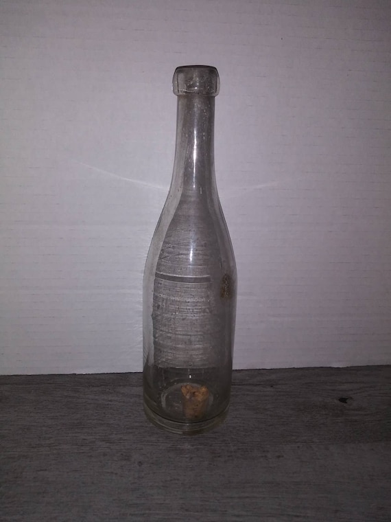 Antique Clear Glass Soda Bottle
