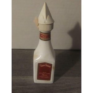 VINTAGE Cheri Suisse Bottle Milk Glass Switzerland Gold Swiss Chocolate Cherry