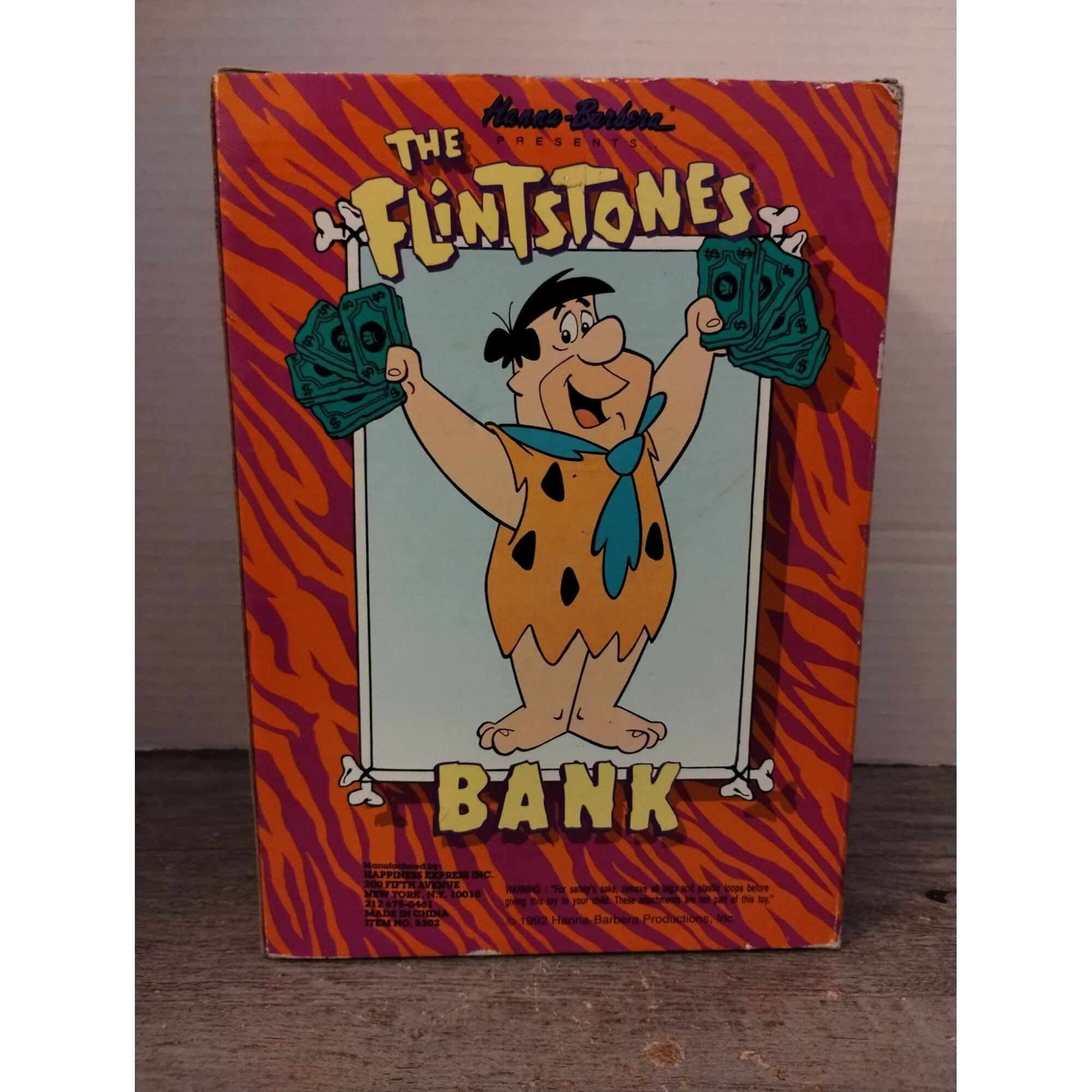1992 the Flintstones Fred Money Bank Collectible Happiness