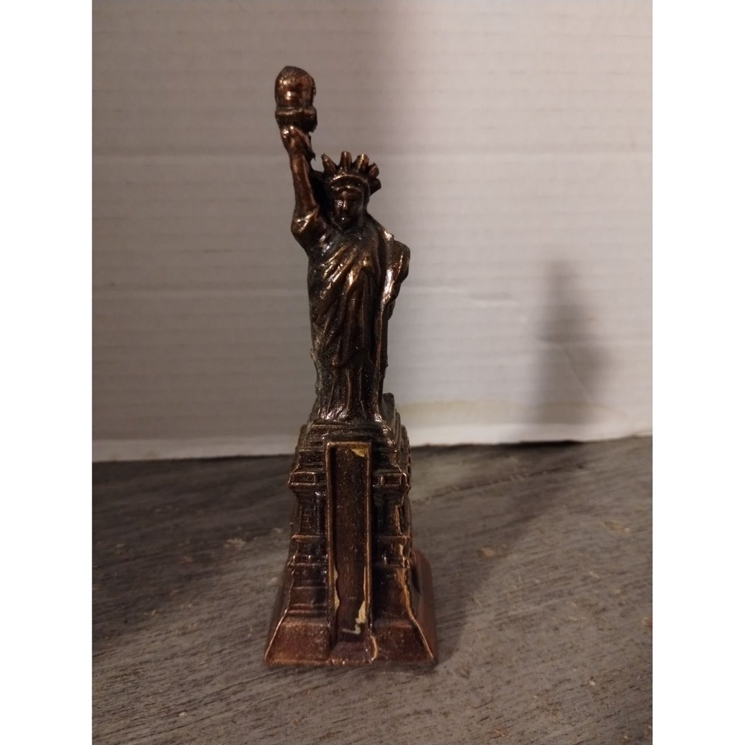 5 3/4 Brass Toned Statue of Liberty Paperweight Etsy