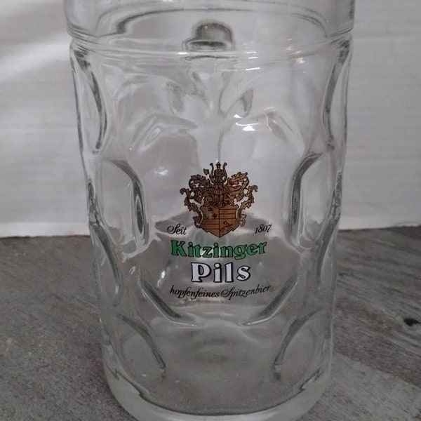 Kitzinger Pils Hopfenfeines Spitzenbier Vintage 8" Heavy Glass Stein Mug Austria