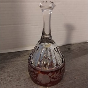 Cranberry West Germany Hand Cut Lead Crystal Bell