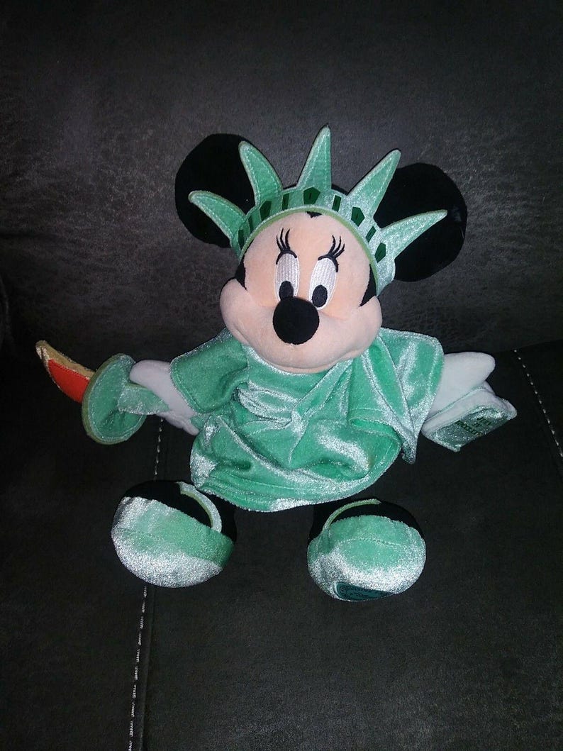 Disney Minnie Mouse Statue of Liberty in Excellent Condition 12" Plush image 1