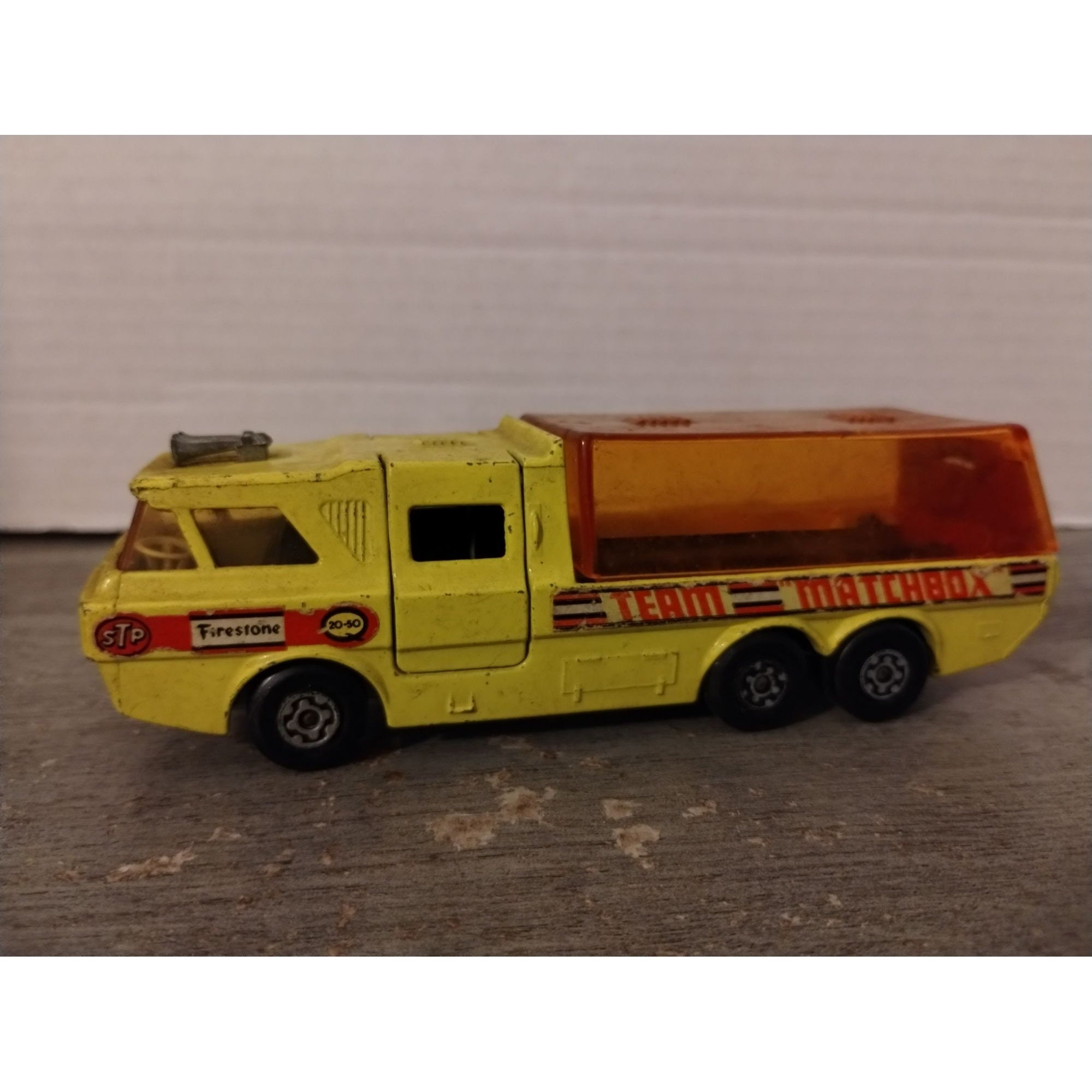Matchbox Super Kings K-7 Yellow Racing Car Transport With