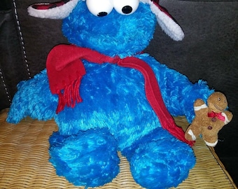 Sesame Street COOKIE MONSTER Holding Cookie Gund Plush Stuffed Toy 18" Plush Toy