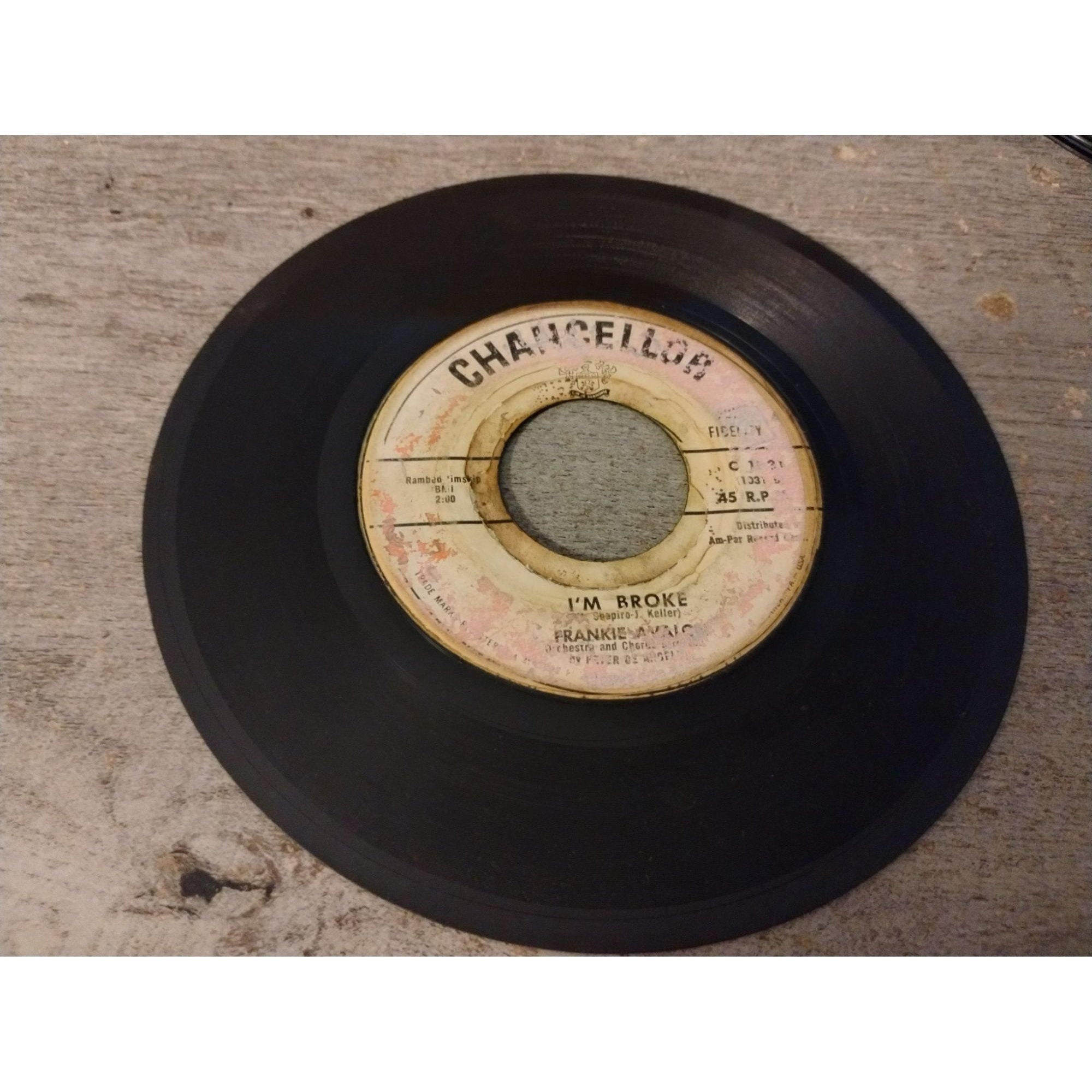 Frankie Avalon 45RPM Venus / I'm Broke on Chancellor Records C