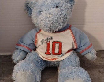 Pawsenclaws & Co. Blue Perfect 10 Ours en peluche de baseball 22,9 cm assis