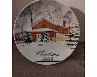 Smucker's 8,5-inch kerstdecoratieve verzamelplaat uit 1993