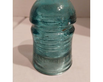 Blue Aqua Brookfield Glass Insulator 3 1/2”