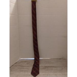 Vintage Striped Mens Necktie In Blue Gold & Red Tones